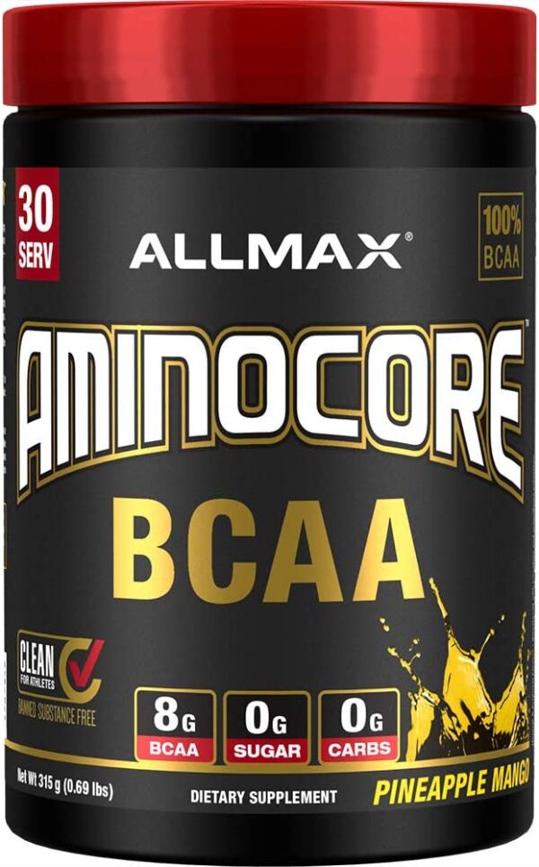 ALLMAX Nutrition، أمينوكور ، BCAA ، 8 جم BCAA + 0 سكر + 0 كربوهيدرات ، أناناس مانجو ، 0.69 رطل (315 جم) زد من قوة تمارينك مع أمينوكور من ALLMAX Nutrition، 8 جم BCAA و 0 سكر و 0 كربوهيدرات، بنكهة الأناناس والمانجو، احصل عليه الآن بوزن 0.69 رطل (315 جم).